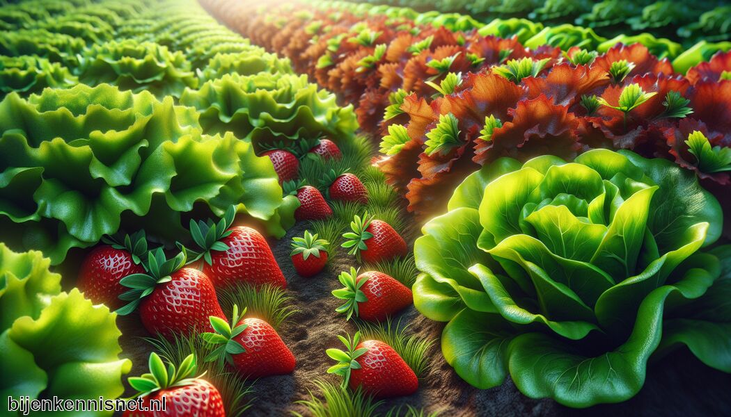 Aardbeien en sla groeien goed naast elkaar   - Combinatieteelt moestuin » Slimme combinaties voor jouw moestuin  