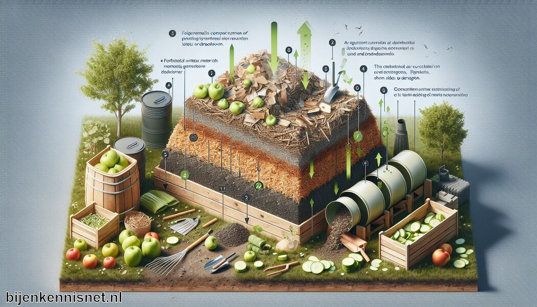 Regelmatig omzetten voor luchtcirculatie en afbraak   - Wat is Composteren » De Basis van Duurzame Tuinieren